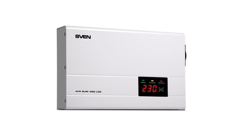 Стабилизатор напряжения SVEN AVR SLIM-500 LCD