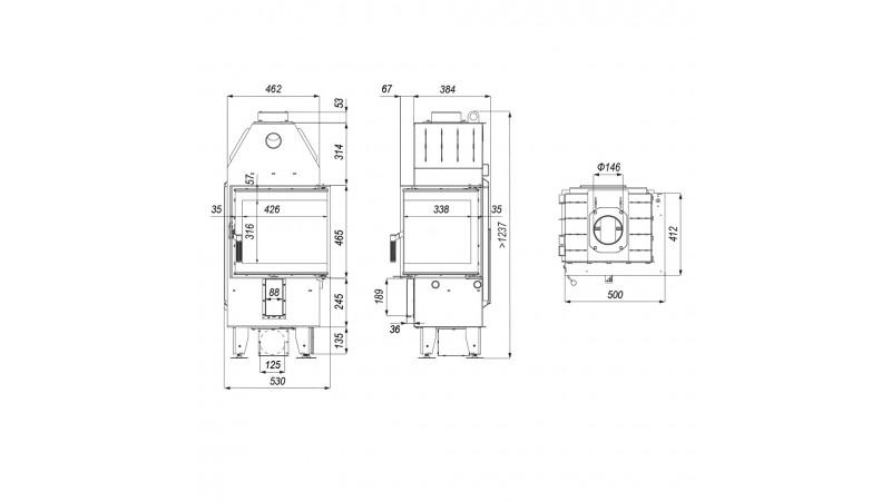 Каминная топка Defro Home INTRA XSM BP/BL Mini