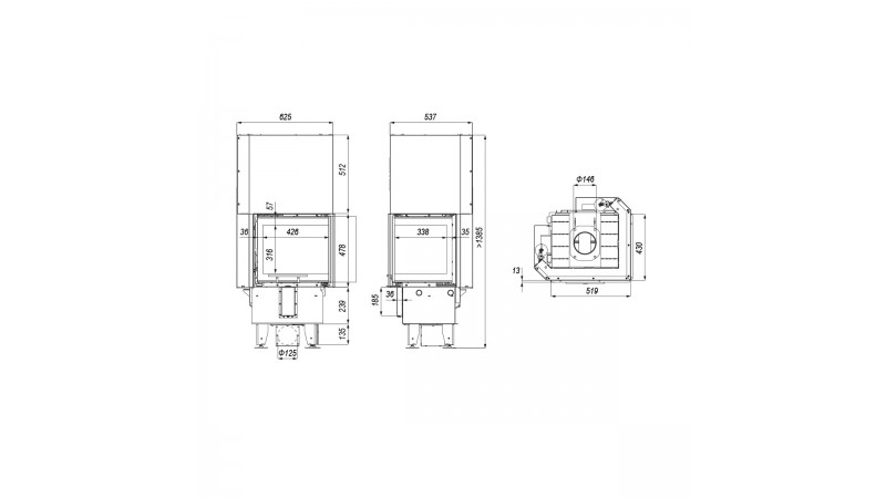 Каминная топка Defro Home INTRA XSM BL/BP Mini G
