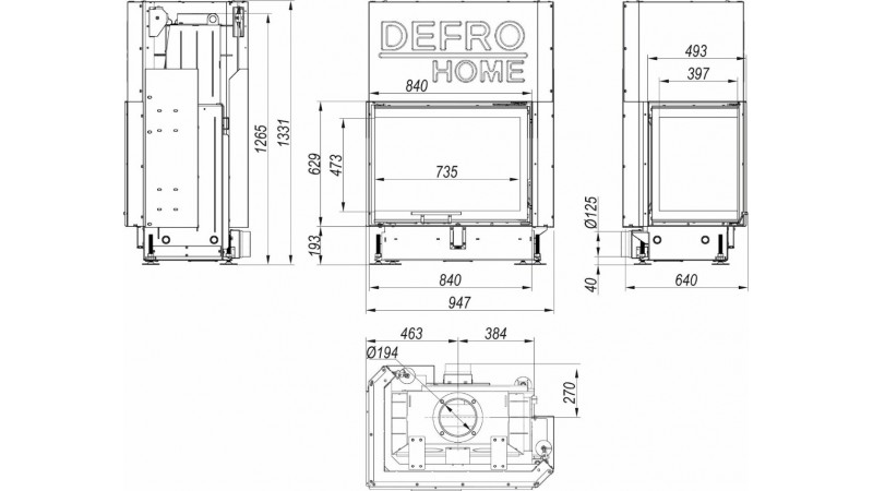 Каминная топка Defro Home PORTAL ME BL/BP G