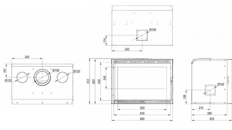 Каминная топка Defro Home CASE S