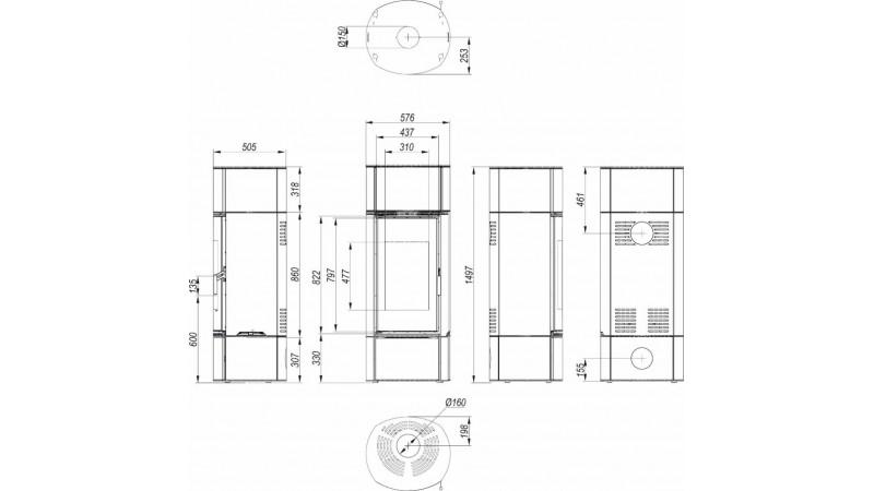 Печь-камин Defro HOME ORBIS EXTENTO F