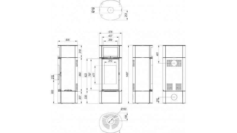 Печь-камин Defro HOME ORBIS EXTENTO H