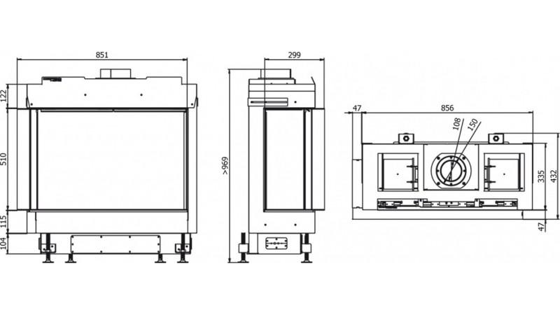 Газовая каминная топка Defro Home VITAL 51 S BL/BP