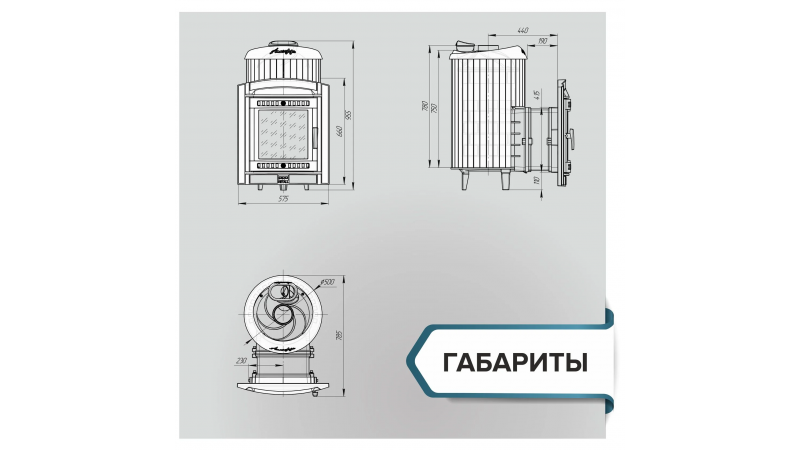 Печь для бани чугунная ProMetall Атмосфера L в ламелях Талькохлорит