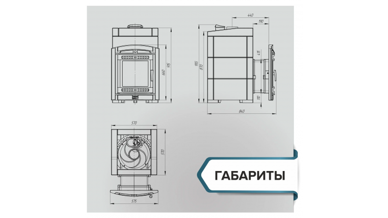 Печь для бани чугунная ProMetall Атмосфера L в облицовке Талькохлорит узор №7