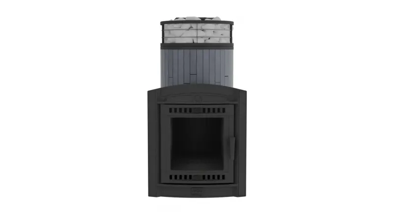 Печь для бани чугунная ProMetall Атмосфера XL Серый велюр ламель+сетка с тоннелем